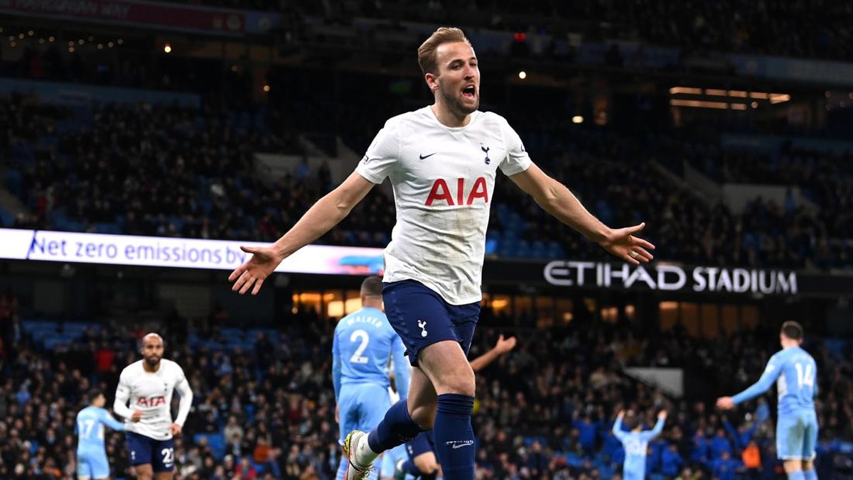 Harry Kane mencetak brace untuk membawa Tottenham menang atas Manchester City. (Foto: Getty Images/Stu Forster)