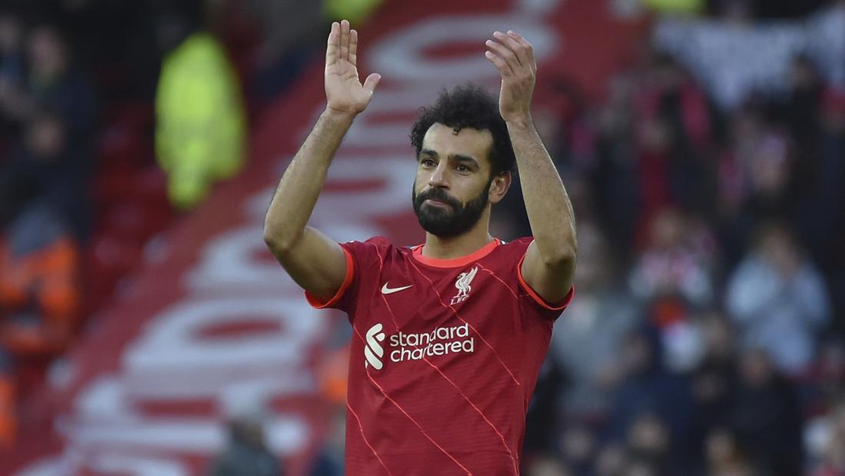 Mohamed Salah mencetak gol ke-150 buat Liverpool. (Foto: AP/Rui Vieira)