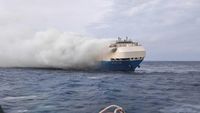 Potret Kapal Pengangkut Ribuan Mobil Mewah Terbakar Berhari-hari di Samudera Atlantik