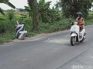 Jalan Klaten-Kalikebo Ambles Rawan Kecelakaan