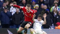 Tambahan tiga poin membuat MU sudah mengoleksi 46 poin dan sejauh ini nyaman di posisi empat klasemen sementara. Sedangkan Leeds ada di posisi 15 dengan 23 poin. (AP/Jon Super)