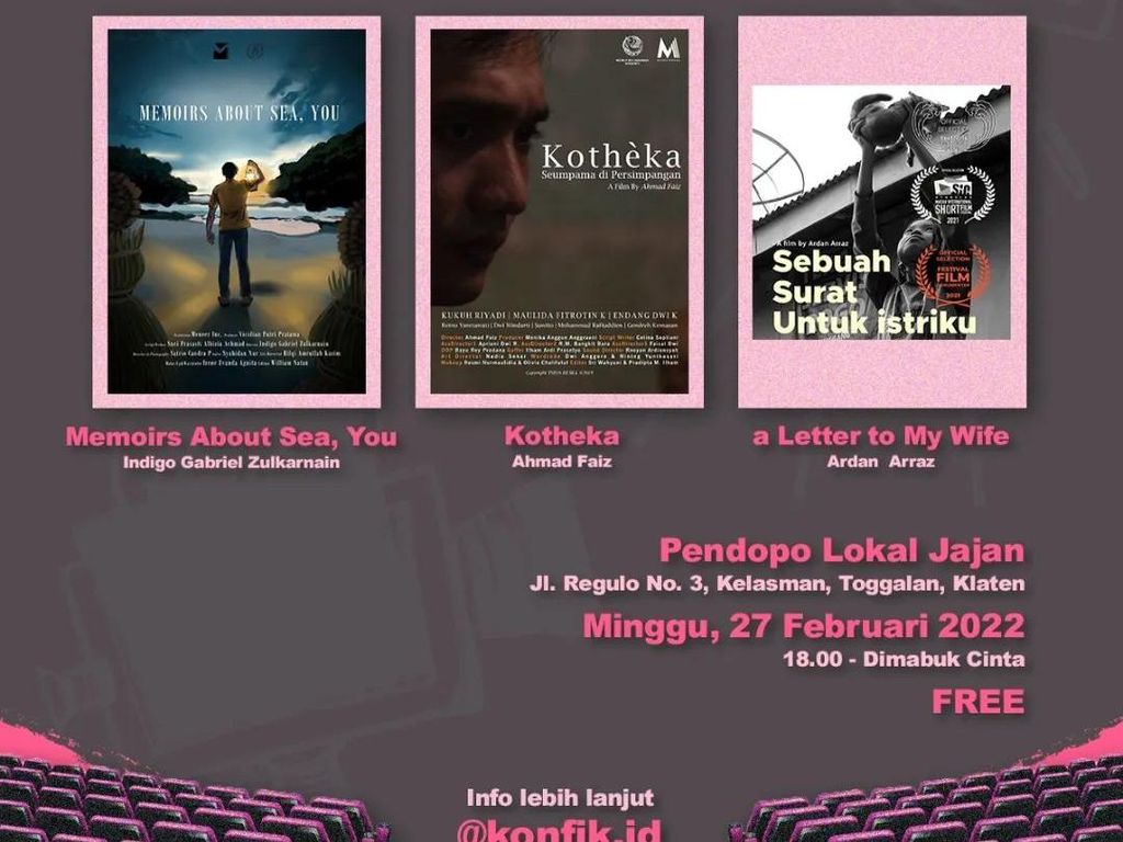 Komunitas Film Klaten Putar 3 Karya Gratis, Catat Tanggalnya