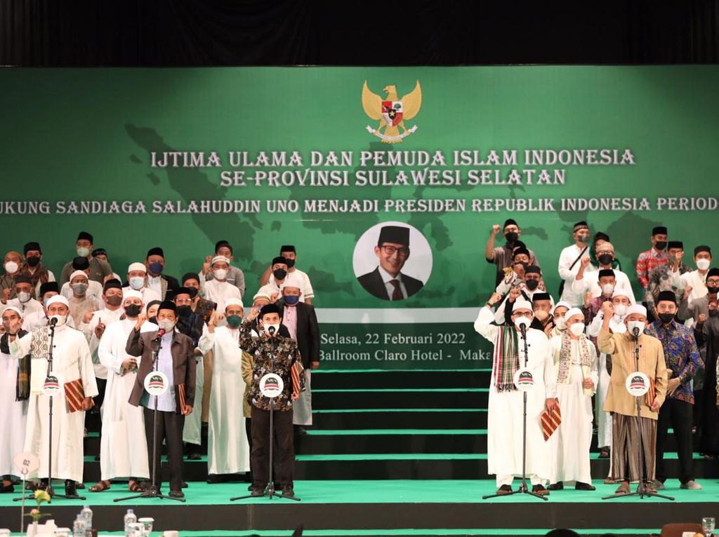 Ijtima Ulama & Pemuda Islam di Sulsel Dukung Sandiaga Jadi Capres 2024