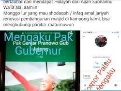Awas! Penipuan Modus Sumbang Masjid Catut Ganjar Pranowo