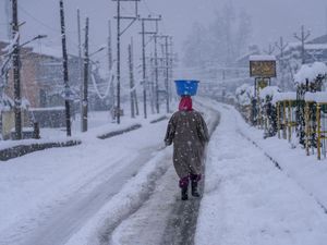 Potret Kashmir India yang Tertutup Salju