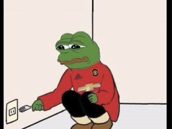 Duh, tindakan si kodok yang putus asa nonton MU ini jangan ditiru ya! Foto: dok. Twitter
