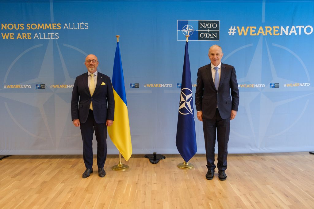 NATO Deputy Secretary General, Mircea Geoană and Oleksii Reznikov, Deputy Prime Minister of Ukraine and Minister for Reintegration of the Temporarily Occupied Territories of Ukraine