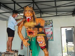 Sambut Nyepi, Umat Hindu Boyolali Siapkan Ogoh-ogoh 4,5 Meter