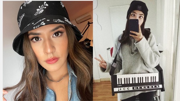 Potret Raisa dan Isyana Mengenakan Topi