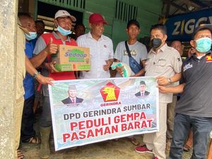 Gerindra Sumbar Salurkan Bantuan untuk Korban Gempa Pasbar & Pasaman