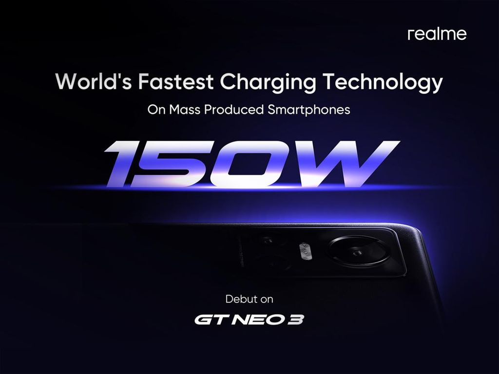 Realme Pamerkan Teknologi Fast Charging 150W, Akan Hadir di GT Neo 3