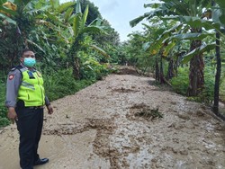 Jl Raya Sawarna Tertutup Longsor, Akses Jalan ke Cilograng Terputus