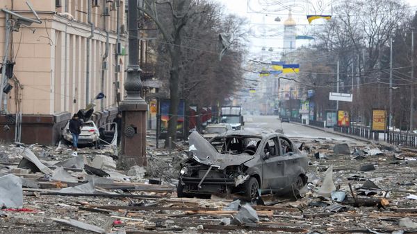 Potret Gedung Pemerintahan di Kharkiv Usai Dirudal Rusia