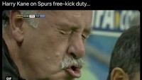 Beragam meme muncul, meledek Harry kane dan tendangan bebasnya. Foto: dok. Twitter