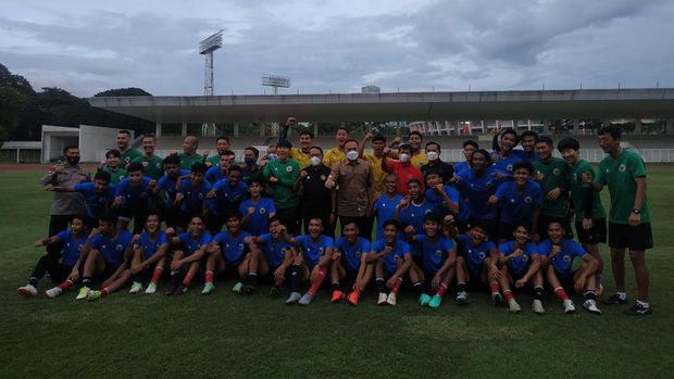 Timnas U-19 di pemusatan latihan perdana di Jakarta, Rabu (2/3/2022)