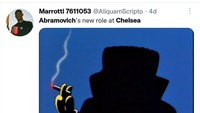 Peran Abramovich di Chelsea setelah menjualnya diledek bakal menjadi godfather di belakang layar. (Foto: @AliquamScripto)