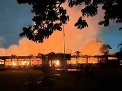 Polisi Selidiki Kebakaran Gedung Utama Polres Kotamobagu Sulut