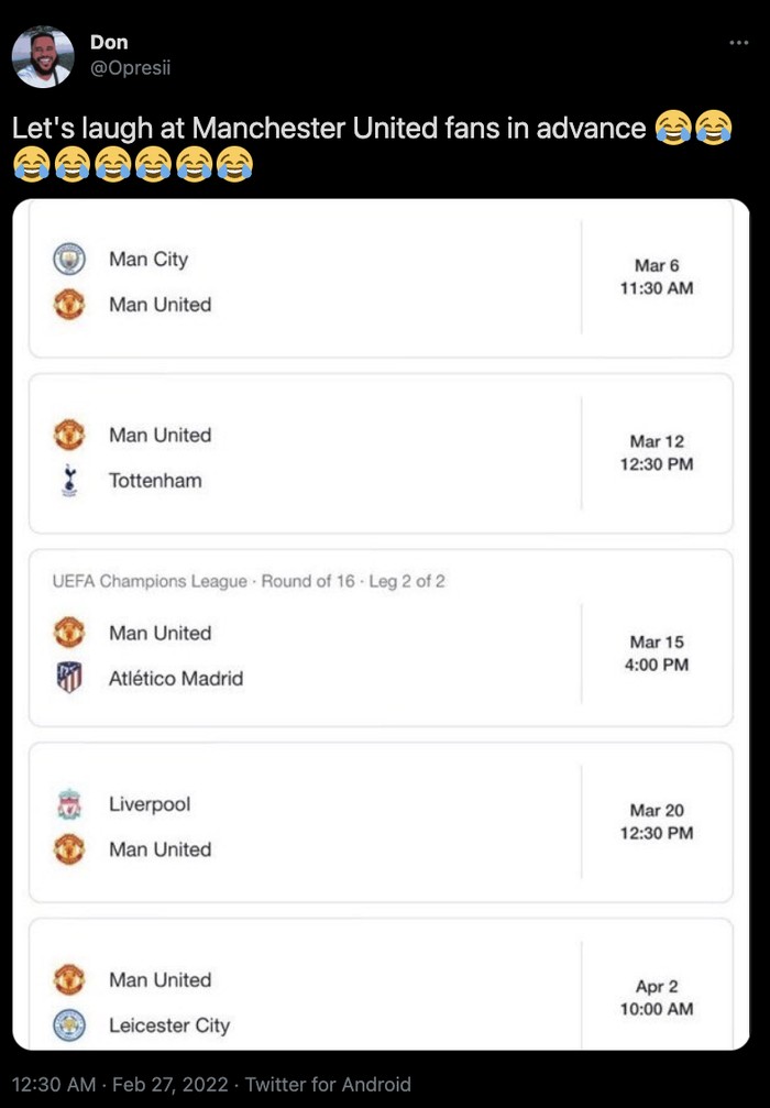 Jadwal manchester united Jadwal manchester united