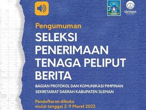 Info Lur! Lowongan Kerja Tenaga Peliput Berita Setda Sleman