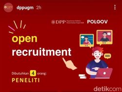 Lowongan Kerja Peneliti di Fisipol UGM, Simak Info Lengkapnya