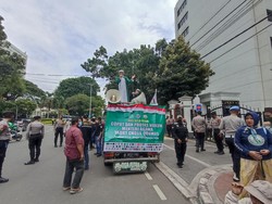 Massa PA 212 Mulai Merapat ke Kemenag Demo Menag Yaqut
