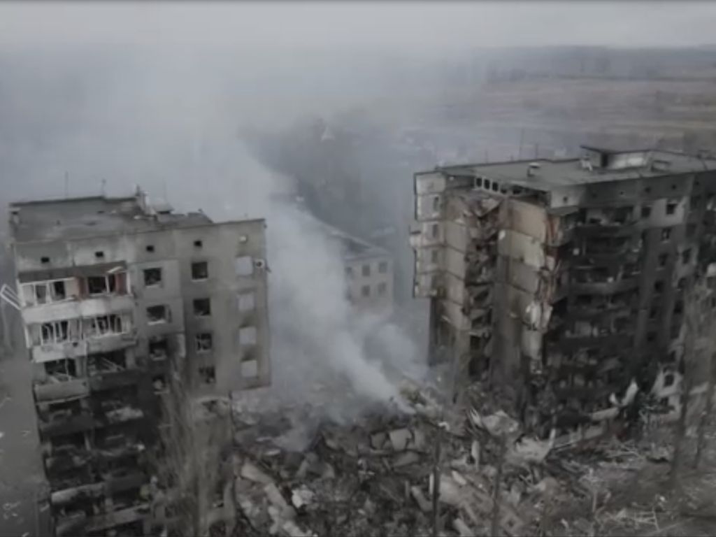 Melihat dari Udara Kota Borodyanka, Korban Pertempuran Rusia-Ukraina