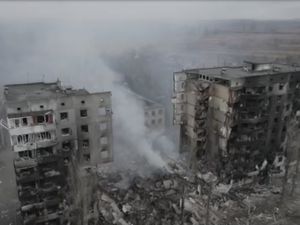 Melihat dari Udara Kota Borodyanka, Korban Pertempuran Rusia-Ukraina Melihat dari Udara Kota Borodyanka, Korban Pertempuran Rusia-Ukraina