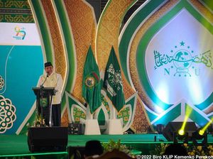 Hadiri Harlah NU, Airlangga Apresiasi NU Bantu Gerakkan Ekonomi Rakyat