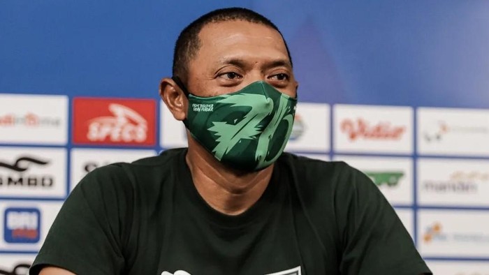Pelatih PSS Sleman I Putu Gede Swi Santoso.