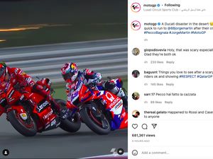 Detik-detik Crash Bagnaia yang Menyeret Martin, Ngerem Sampai Cakram Menyala
