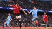 Squawka mencatat, sejak dibeli MU dari Leicester City di tahun 2019, Harry Maguire punya catatan buruk. Cuma 32 clean sheets yang dicatatkan dan 24 kartu kuning didapatinya dari 95 laga di Liga Inggris (Getty Images)