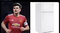 Lebih berguna Maguire atau kulkas? Foto: dok. Twitter