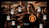 Fans Liverpool diyakini ikut kecewa dengan keberhasilan Man City menang 4-1 atas Man United. Foto: dok. Twitter  
