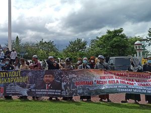 Massa Aksi Bela Islam di Aceh Demo Menag Yaqut