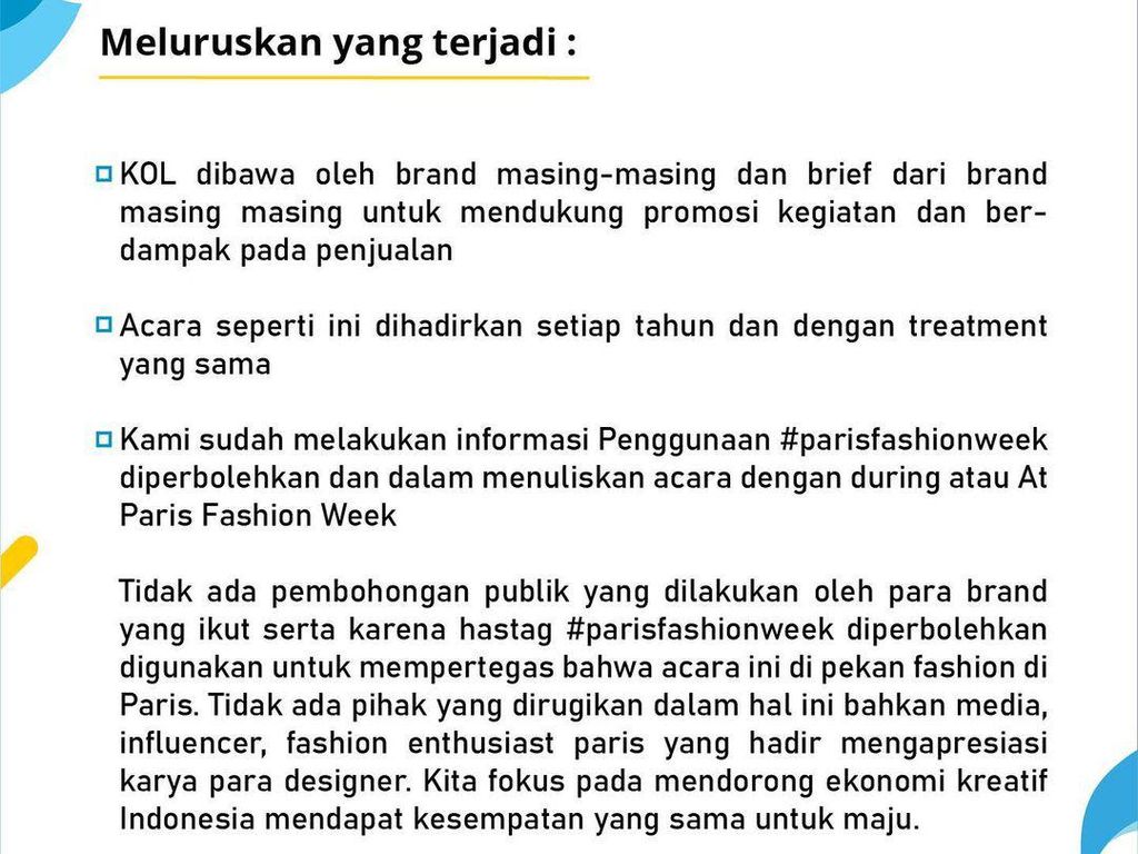 Gaduh Brand Indonesia di Paris Fashion Week, Gekrafs: Tak Ada Pembohongan Publik