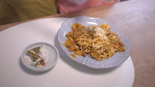 Pasta Tofu with Shrimp