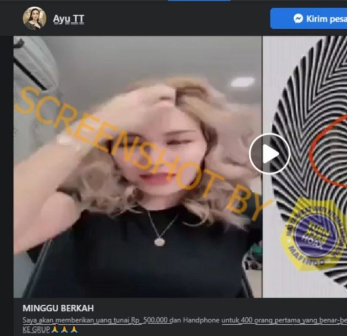 Nama Ayu Ting Ting diduga dicatut untuk penipuan di Facebook