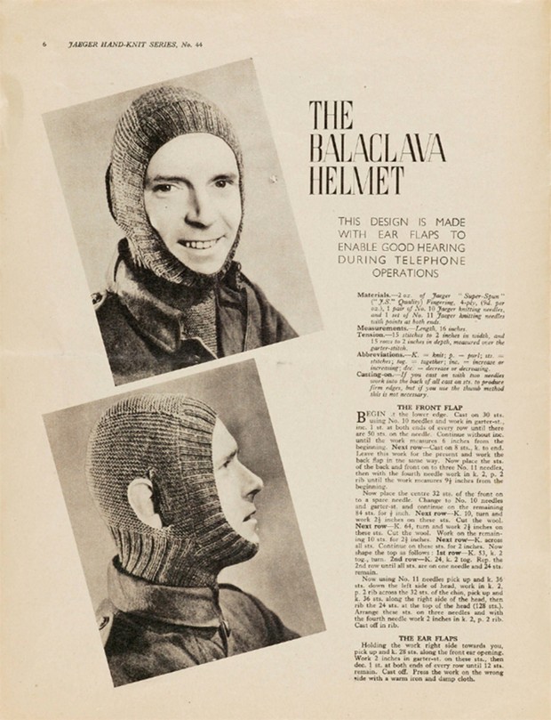 Foto: pinterest.com/Victoria and Albert Museum Balaclava dikenakan selama perang dunia/
