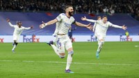 Real Madrid kandaskan PSG 3-1 di leg kedua babak 16 besar Liga Champions, Kamis (10/3) dini hari WIB. Madrid berhak melangkah ke perempatfinal dengan agregat 3-2 (Getty Images)