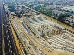 Penampakan Proyek Depo LRT Jabodebek dari Udara
