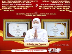 Pemprov Jatim Sabet 2 Penghargaan Pelayanan Publik dari KemenPAN-RB