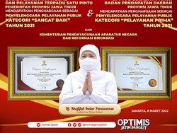 Pemprov Jatim Sabet 2 Penghargaan Pelayanan Publik dari KemenPAN-RB