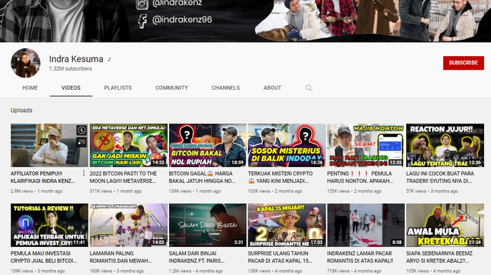 YouTube Indra Kenz yang Disita Polisi YouTube Indra Kenz alias Indra Kesuma yang Disita Polisi