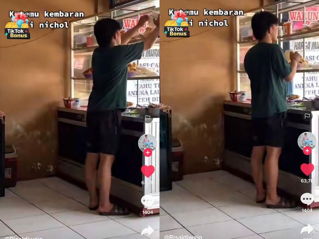 Wow, Penjual Nasi Padang di Makassar Ini Mirip Aktor Jefri Nichol