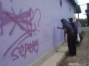ABG Kulon Progo Terciduk Vandalisme, Dihukum Cat Ulang Tembok