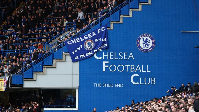 Chelsea Soccer Football - Premier League - Chelsea v Newcastle United - Stamford Bridge, London, Britain - March 13, 2022 General view of the stand during the match REUTERS/David Klein EDITORIAL USE ONLY. No use with unauthorized audio, video, data, fixture lists, club/league logos or 'live' services. Online in-match use limited to 75 images, no video emulation. No use in betting, games or single club /league/player publications. Please contact your account representative for further details.