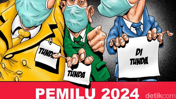 Ilustrasi Tunda Pemilu Ilustrasi usulan penundaan Pemilu 2024.