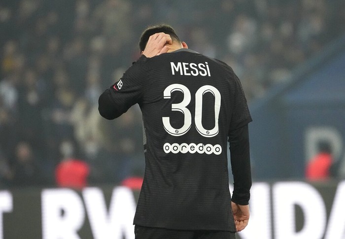Lionel Messi PSG's Lionel Messi makes an attempt to score during the French League One soccer match between Paris Saint-Germain and Bordeaux at the Parc des Princes stadium in Paris, France, Sunday, March 13, 2022. (AP Photo/Thibault Camus)