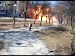 Detik-detik Roket Rusia Hantam Pusat Kota Kyiv