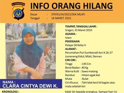 Tolong Dibantu Lur! Dik Clara Bocah SD Ini Sudah 2 Hari Tidak Pulang